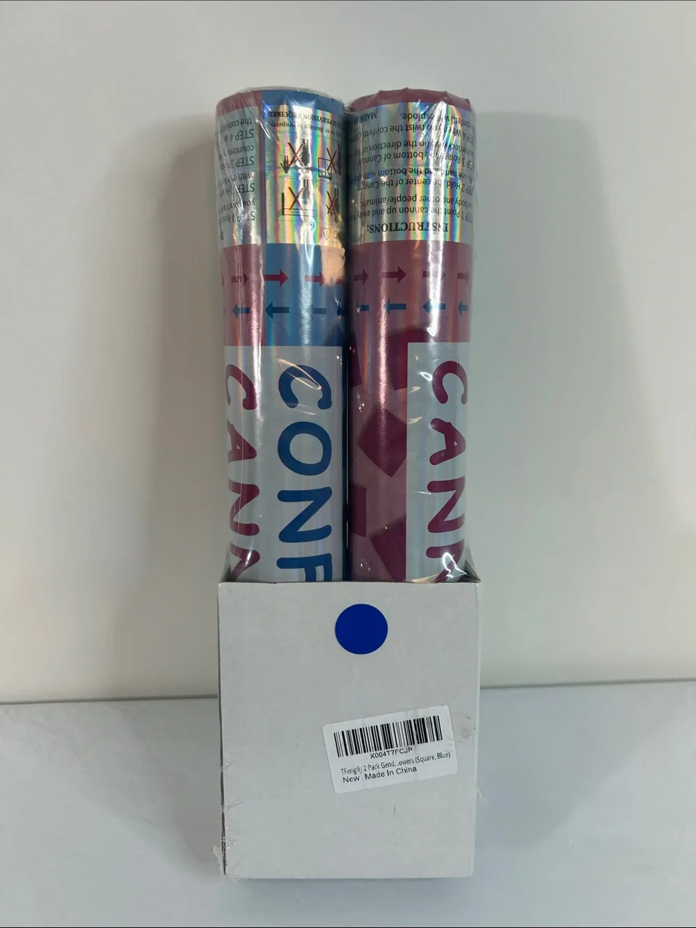Confetti Party Cannons for gender reveal baby boy- Blue & Pink